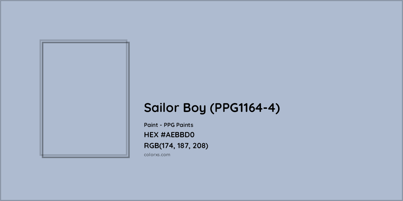 HEX #AEBBD0 Sailor Boy (PPG1164-4) Paint PPG Paints - Color Code