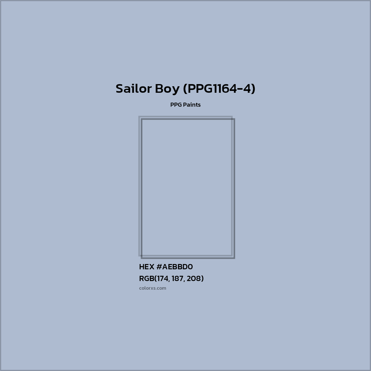 HEX #AEBBD0 Sailor Boy (PPG1164-4) Paint PPG Paints - Color Code