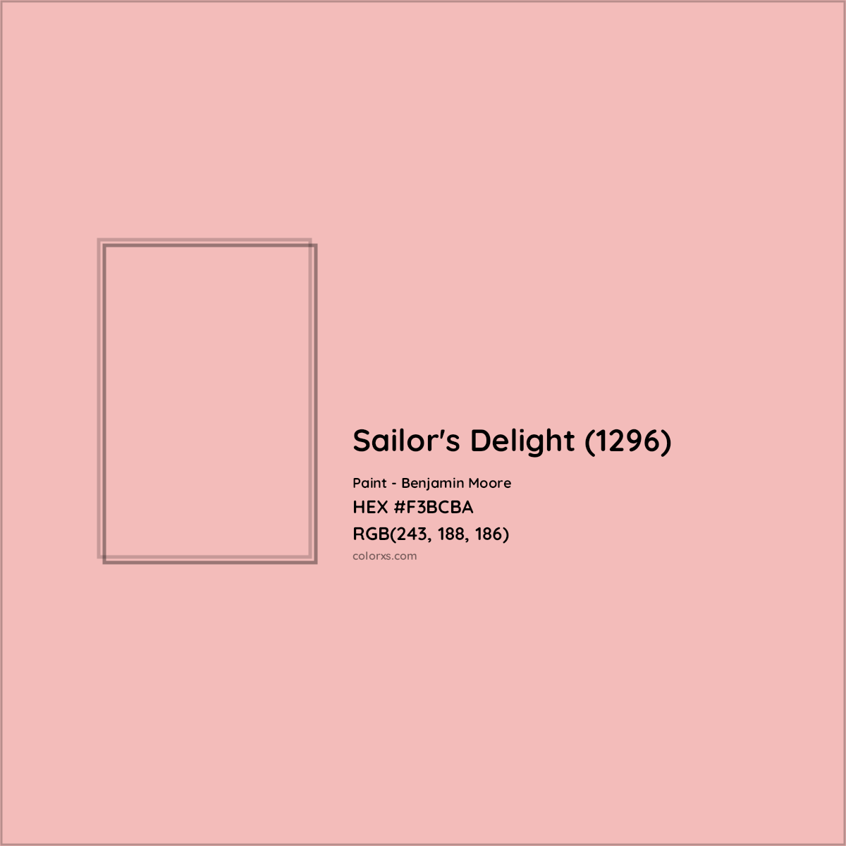 HEX #F3BCBA Sailor's Delight (1296) Paint Benjamin Moore - Color Code