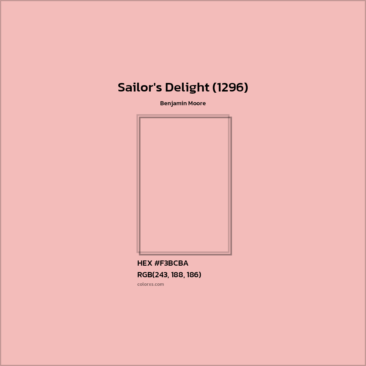 HEX #F3BCBA Sailor's Delight (1296) Paint Benjamin Moore - Color Code