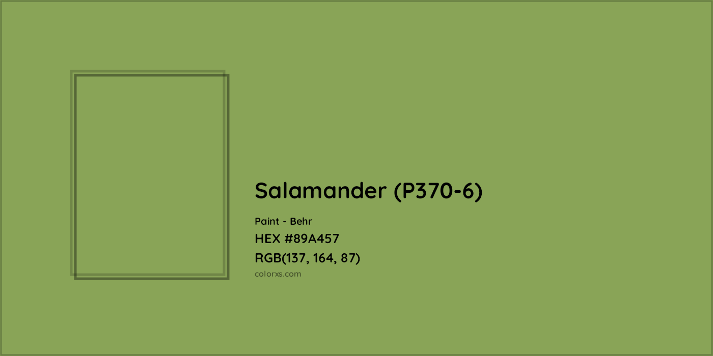 HEX #89A457 Salamander (P370-6) Paint Behr - Color Code