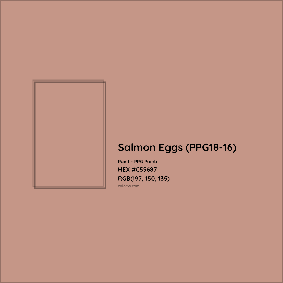 HEX #C59687 Salmon Eggs (PPG18-16) Paint PPG Paints - Color Code