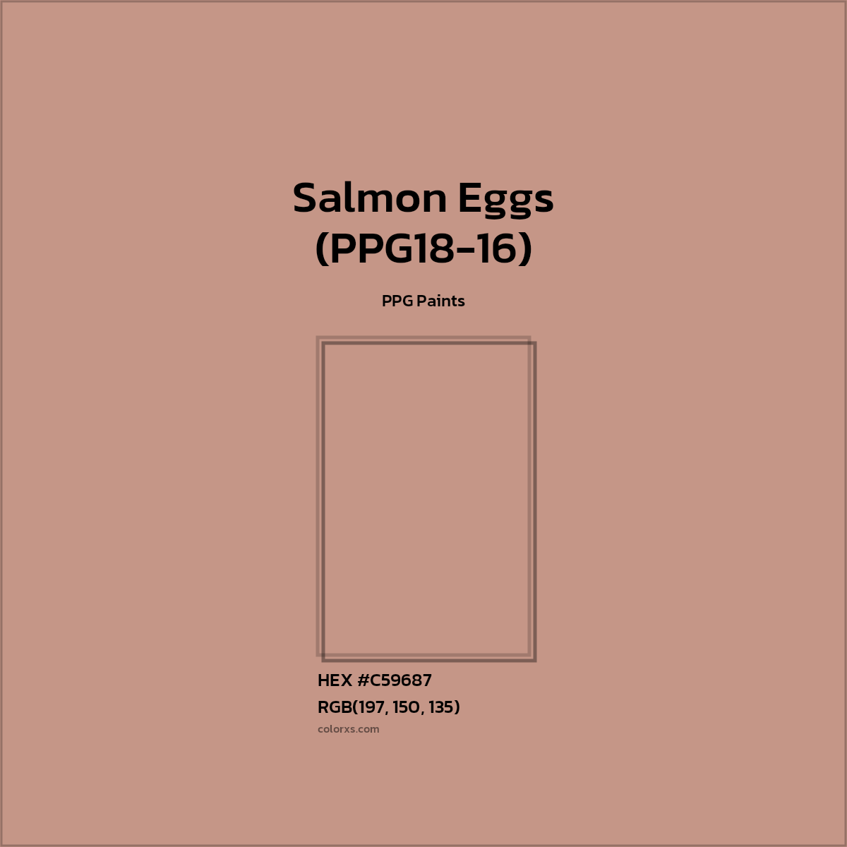 HEX #C59687 Salmon Eggs (PPG18-16) Paint PPG Paints - Color Code
