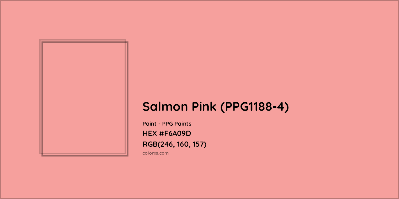 HEX #F6A09D Salmon Pink (PPG1188-4) Paint PPG Paints - Color Code