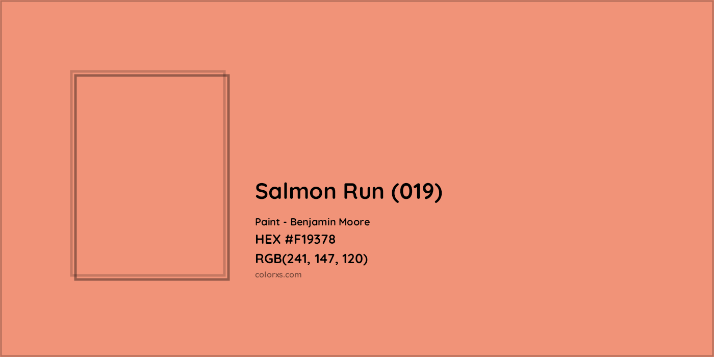 HEX #F19378 Salmon Run (019) Paint Benjamin Moore - Color Code