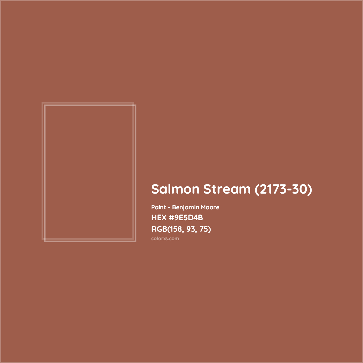 HEX #9E5D4B Salmon Stream (2173-30) Paint Benjamin Moore - Color Code