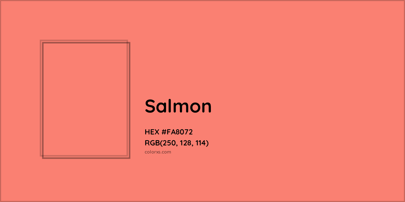 HEX #FA8072 Salmon Color - Color Code