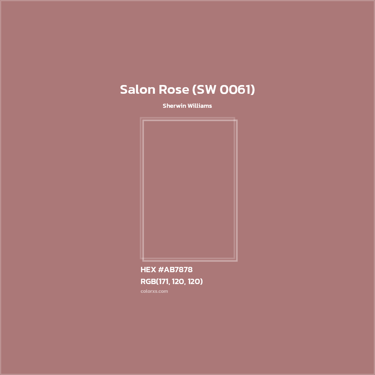 HEX #AB7878 Salon Rose (SW 0061) Paint Sherwin Williams - Color Code