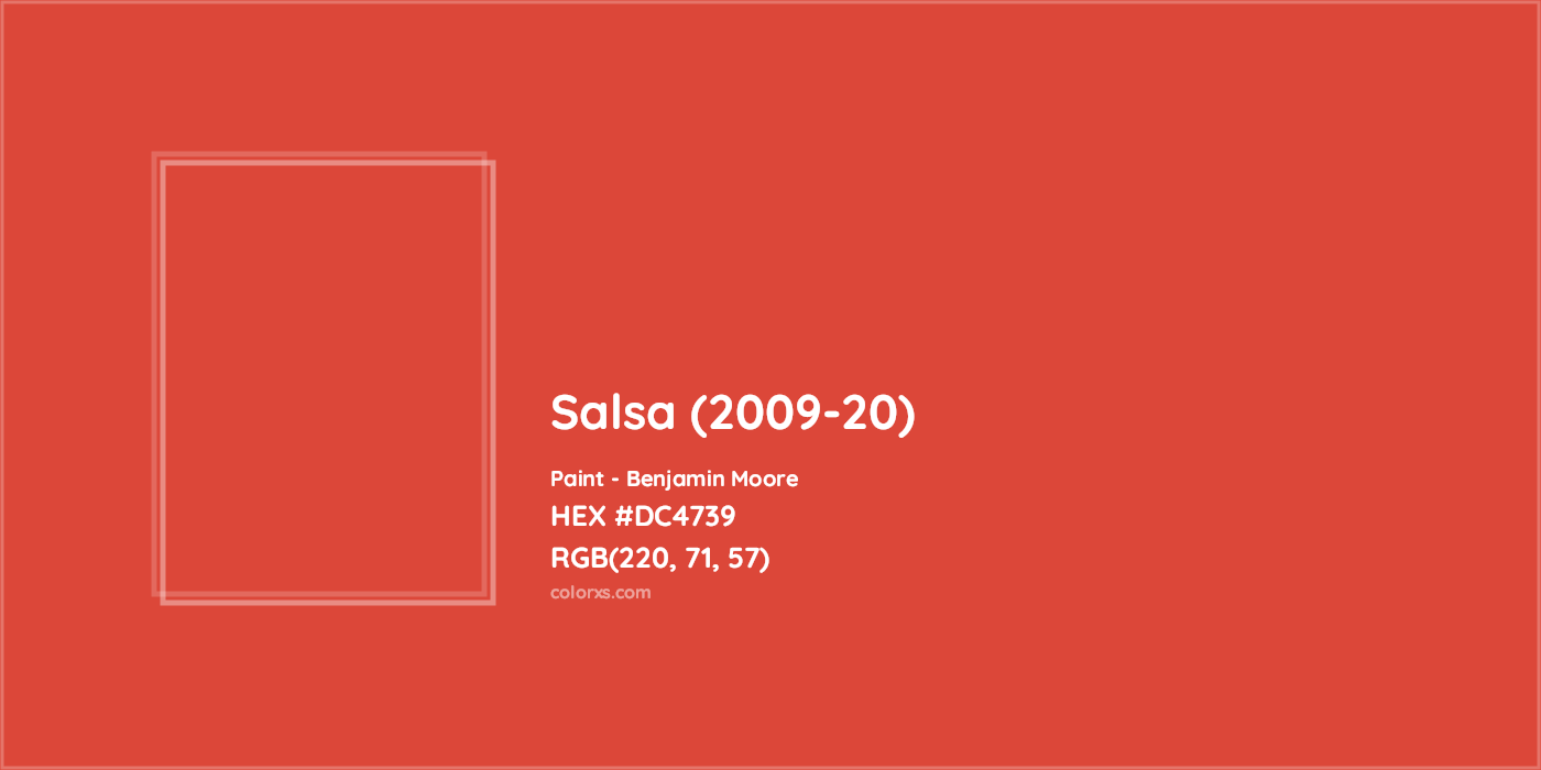 HEX #DC4739 Salsa (2009-20) Paint Benjamin Moore - Color Code