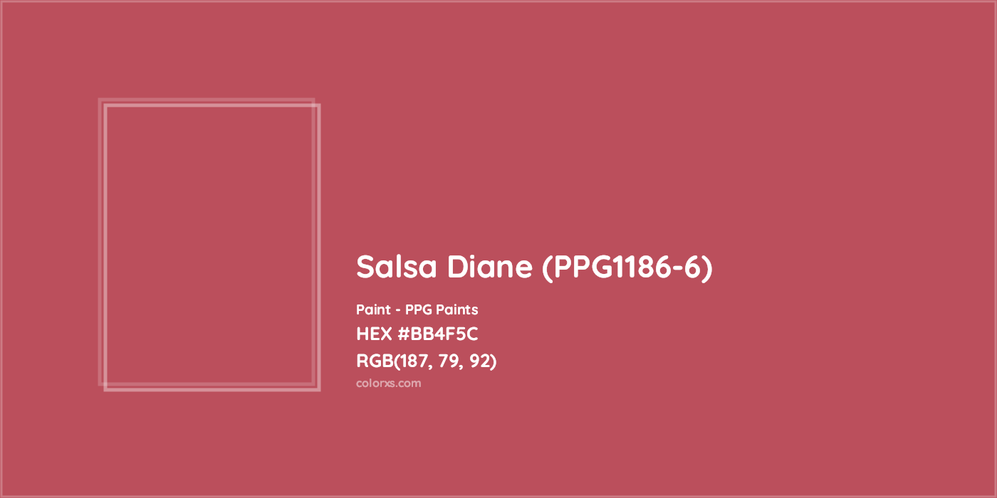 HEX #BB4F5C Salsa Diane (PPG1186-6) Paint PPG Paints - Color Code