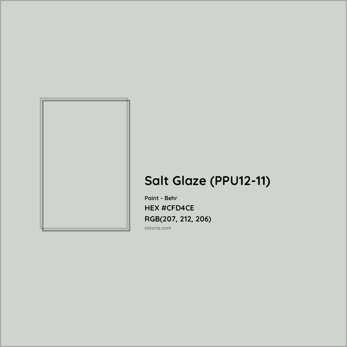 HEX #CFD4CE Salt Glaze (PPU12-11) Paint Behr - Color Code