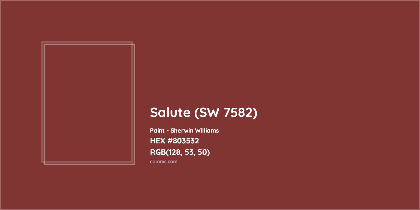 HEX #803532 Salute (SW 7582) Paint Sherwin Williams - Color Code