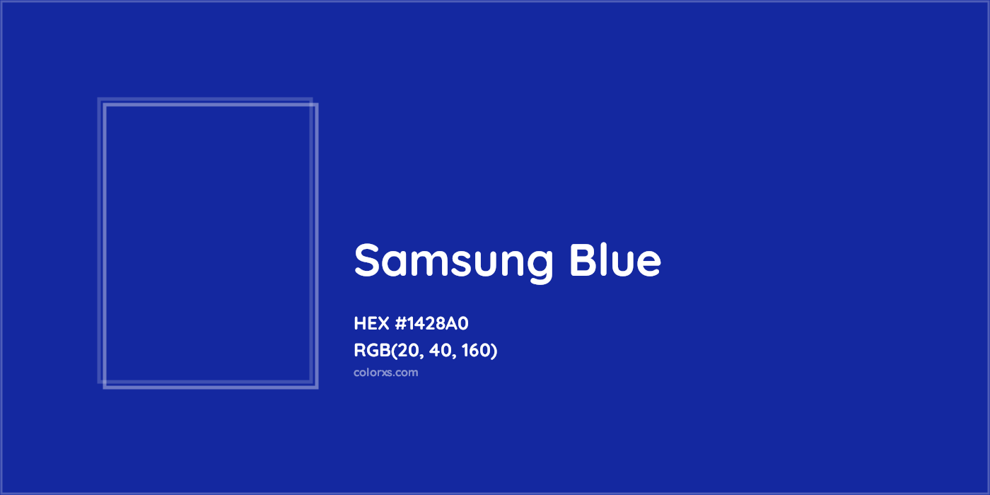 HEX #1428A0 Samsung Blue Other Brand - Color Code