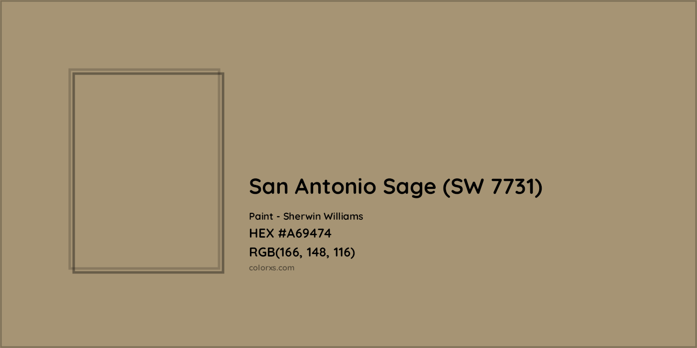 HEX #A69474 San Antonio Sage (SW 7731) Paint Sherwin Williams - Color Code