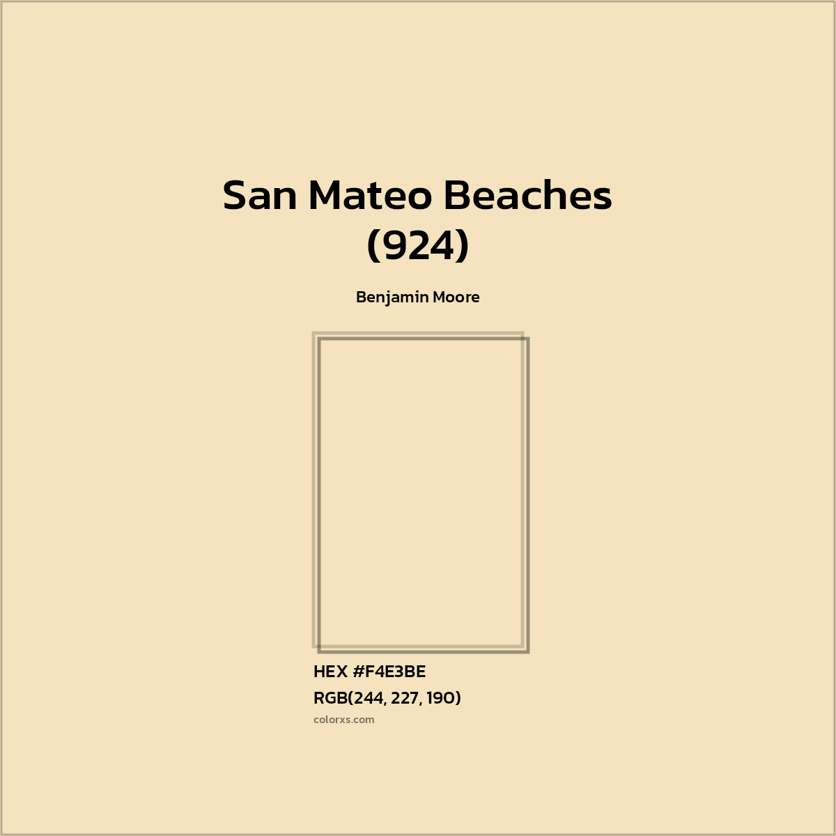 HEX #F4E3BE San Mateo Beaches (924) Paint Benjamin Moore - Color Code