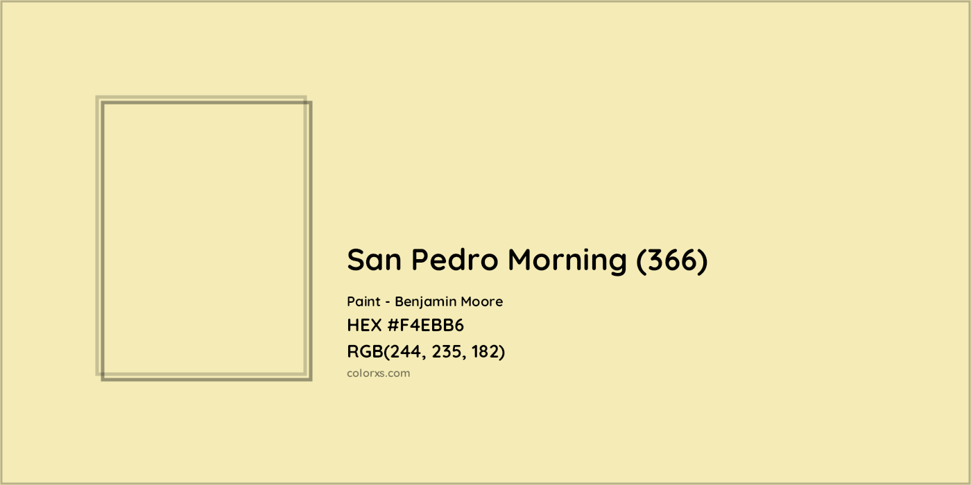 HEX #F4EBB6 San Pedro Morning (366) Paint Benjamin Moore - Color Code