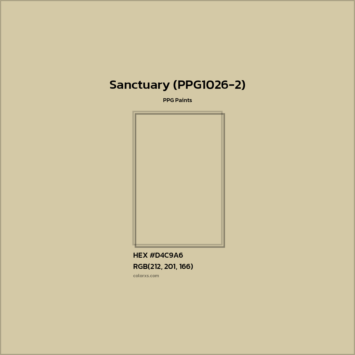 HEX #D4C9A6 Sanctuary (PPG1026-2) Paint PPG Paints - Color Code