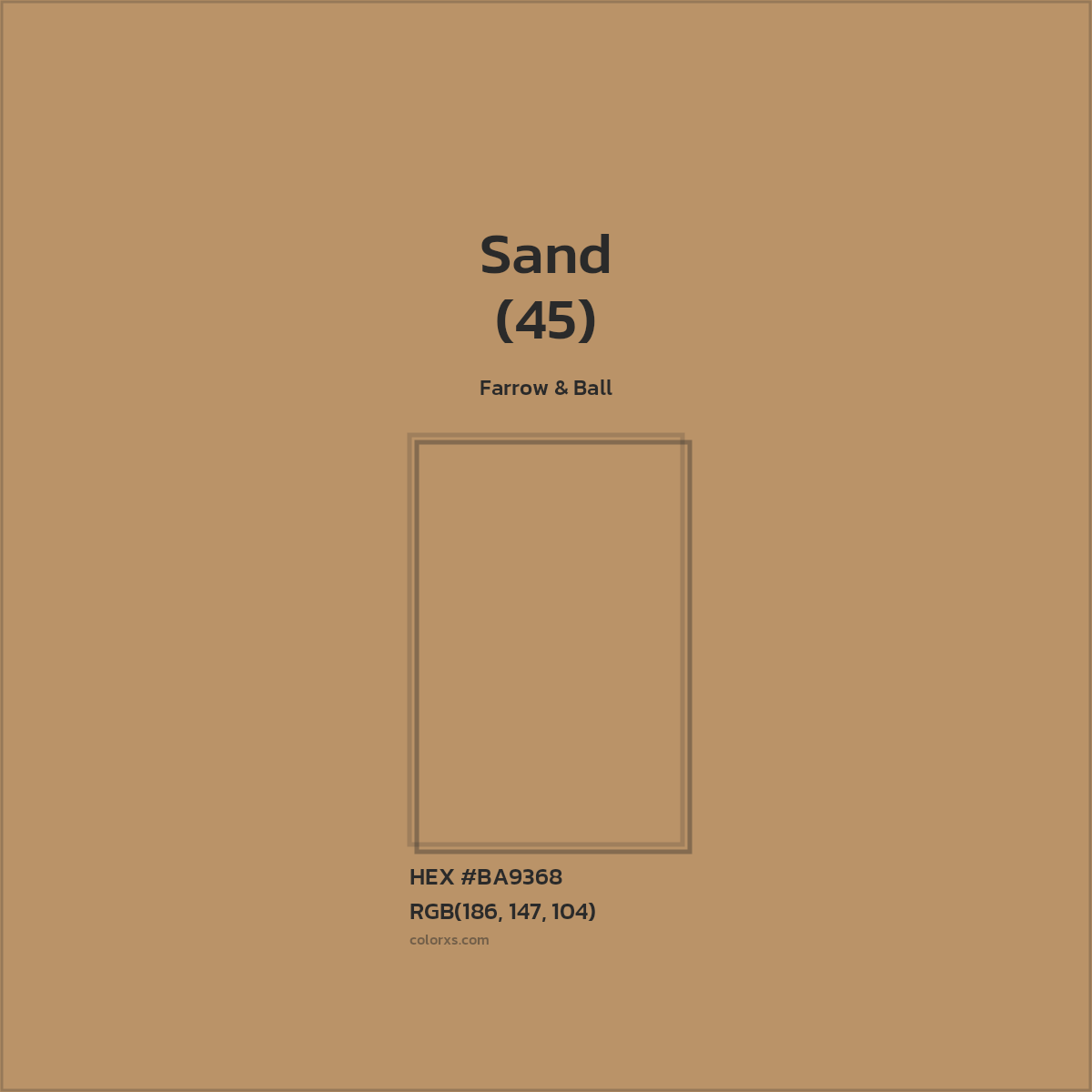 HEX #BA9368 Sand (45) Paint Farrow & Ball - Color Code