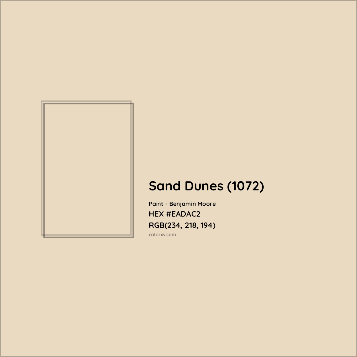 HEX #EADAC2 Sand Dunes (1072) Paint Benjamin Moore - Color Code