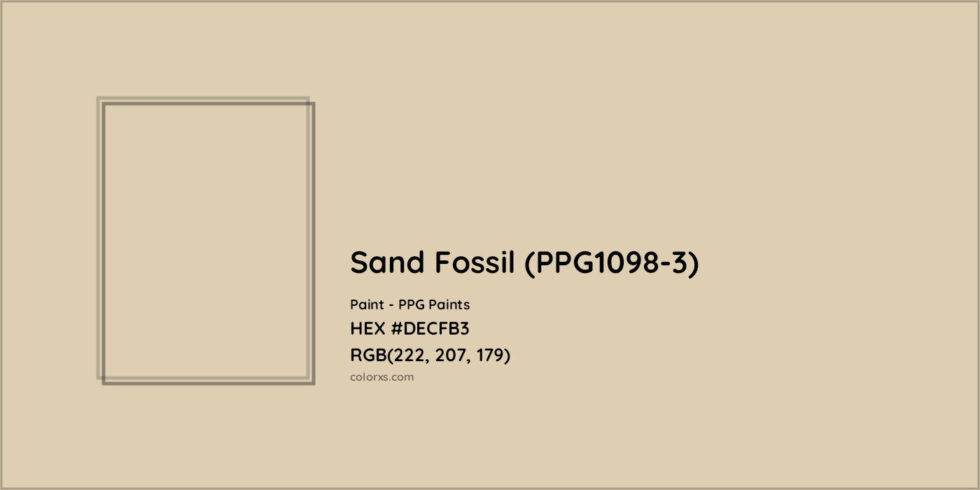 HEX #DECFB3 Sand Fossil (PPG1098-3) Paint PPG Paints - Color Code