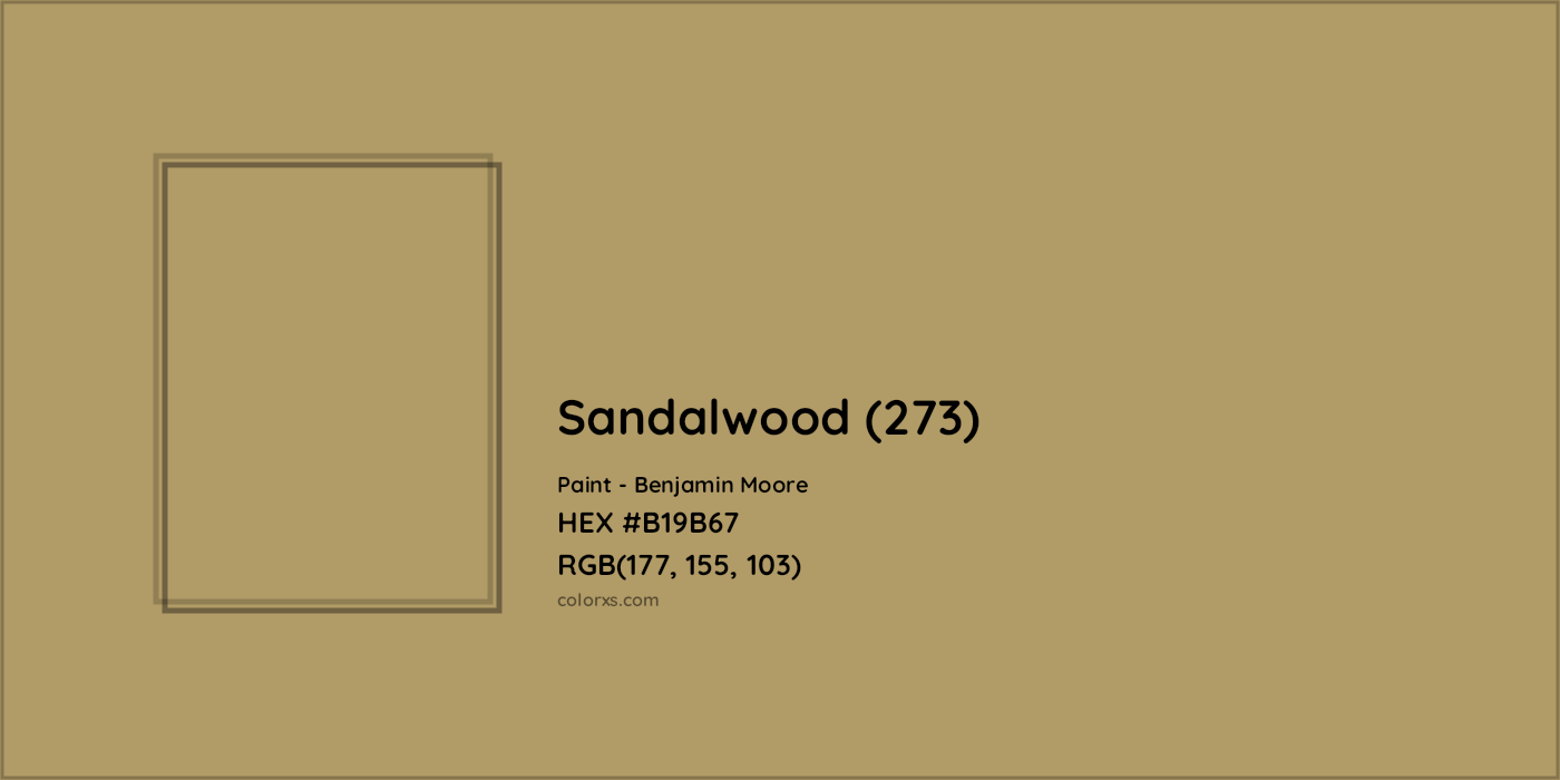 HEX #B19B67 Sandalwood (273) Paint Benjamin Moore - Color Code