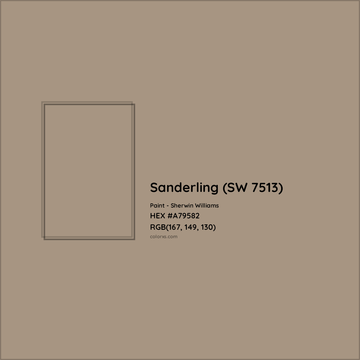HEX #A79582 Sanderling (SW 7513) Paint Sherwin Williams - Color Code