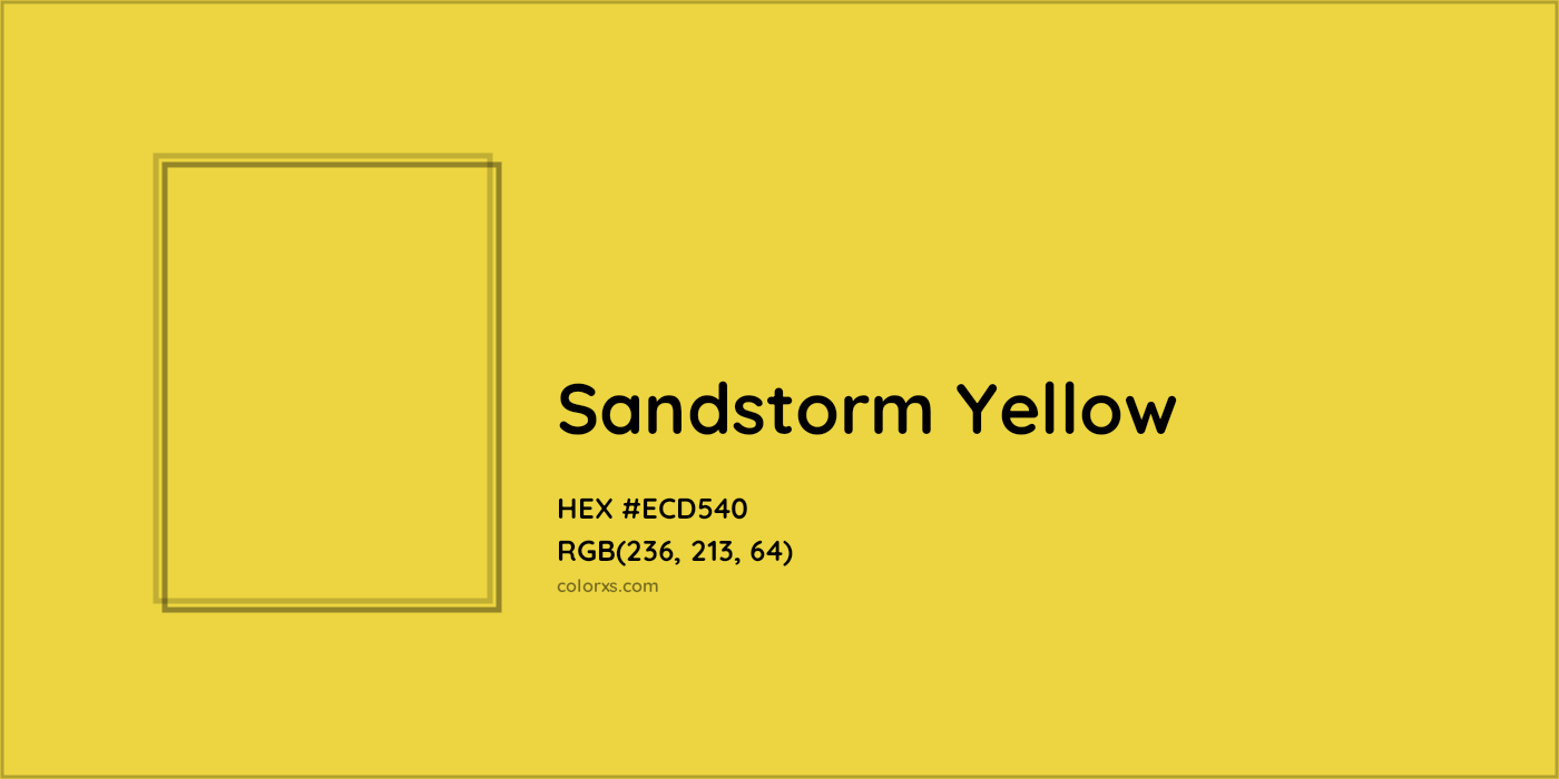 HEX #ECD540 Sandstorm Yellow Color - Color Code