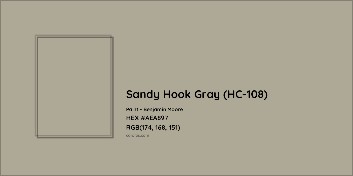 HEX #AEA897 Sandy Hook Gray (HC-108) Paint Benjamin Moore - Color Code