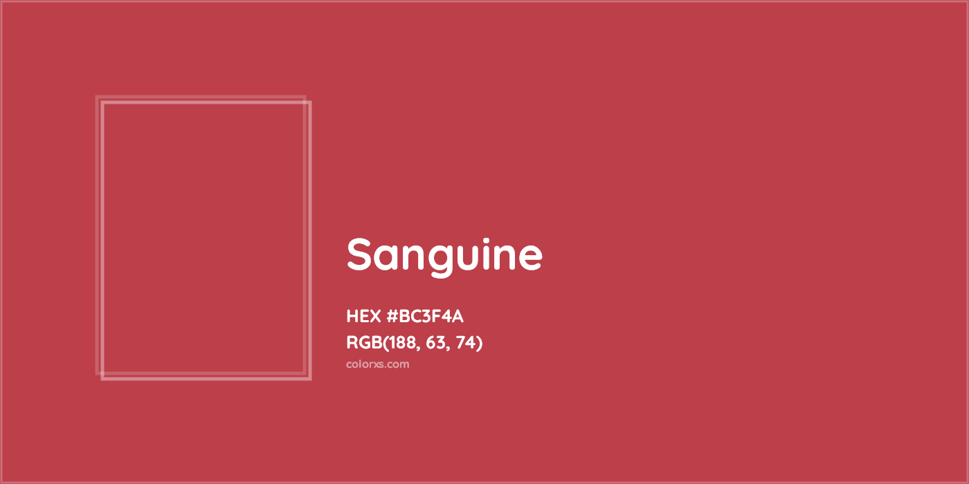 HEX #BC3F4A Sanguine Color - Color Code