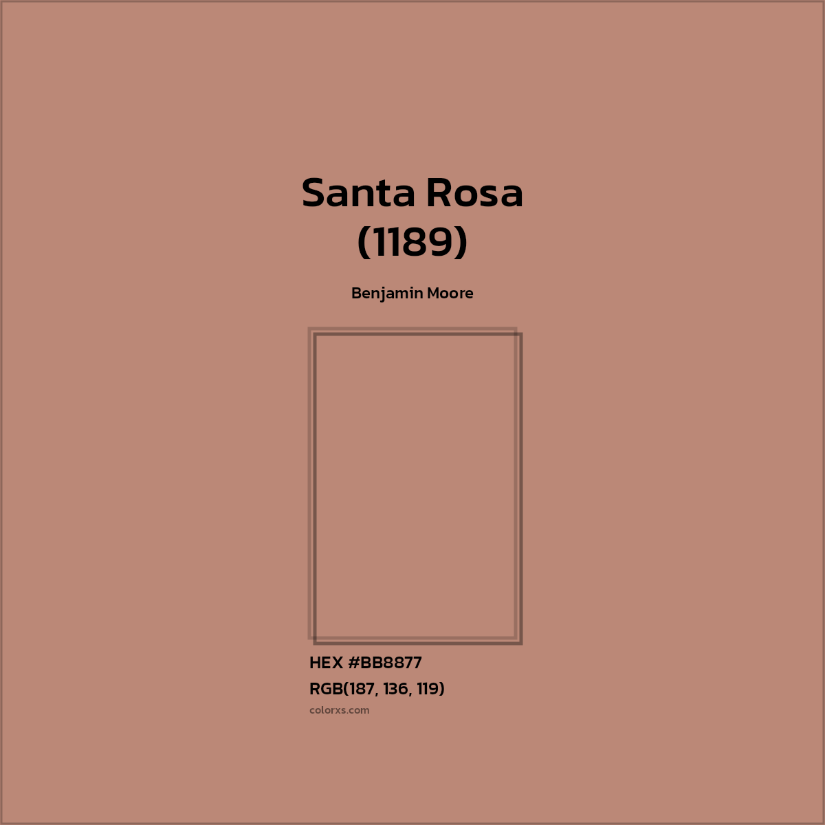 HEX #BB8877 Santa Rosa (1189) Paint Benjamin Moore - Color Code
