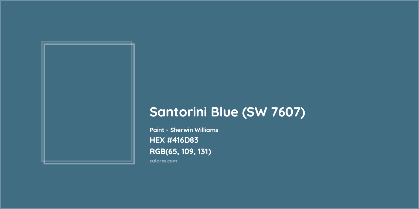 HEX #416D83 Santorini Blue (SW 7607) Paint Sherwin Williams - Color Code
