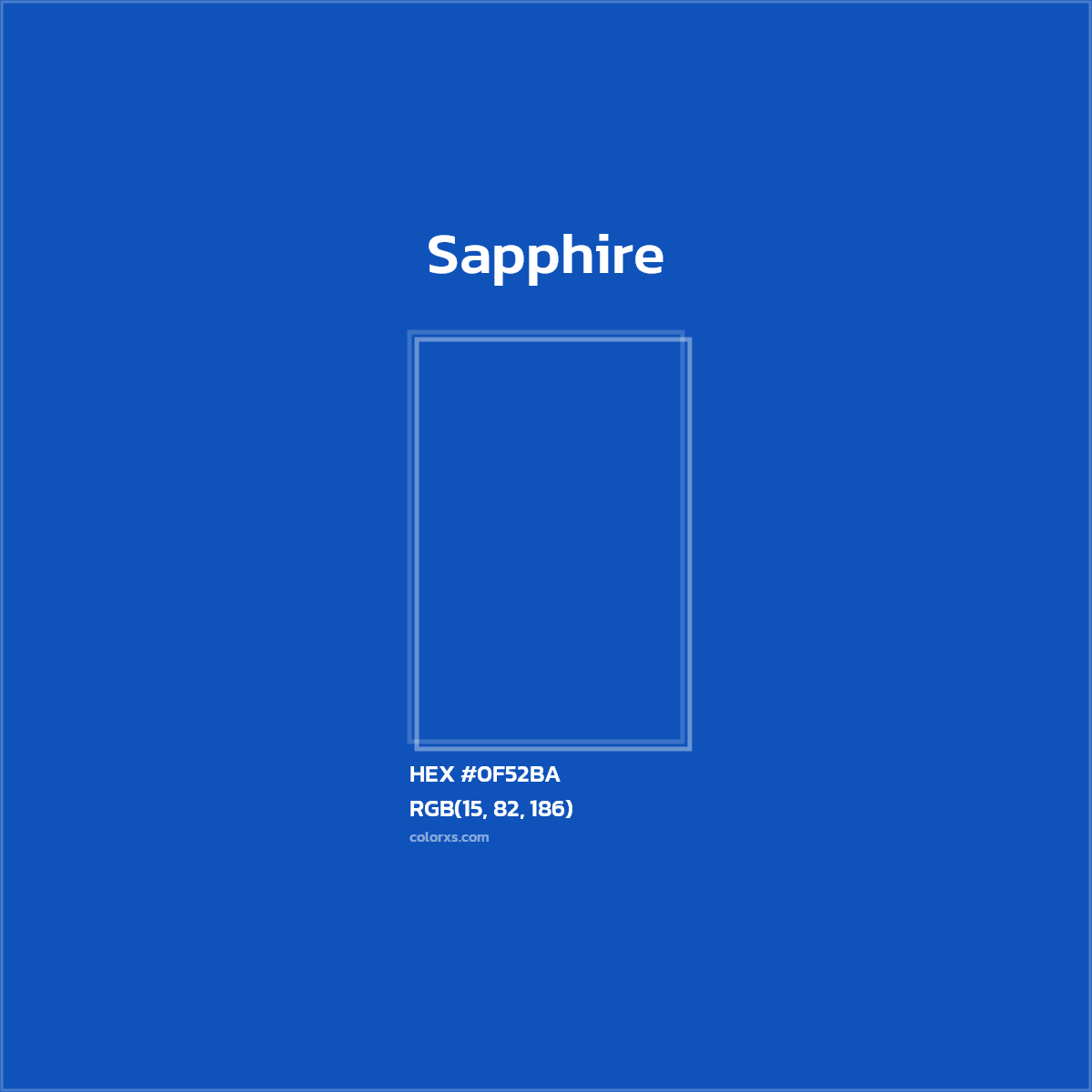 HEX #0F52BA Sapphire Color - Color Code