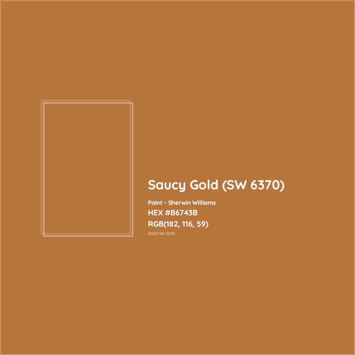 HEX #B6743B Saucy Gold (SW 6370) Paint Sherwin Williams - Color Code