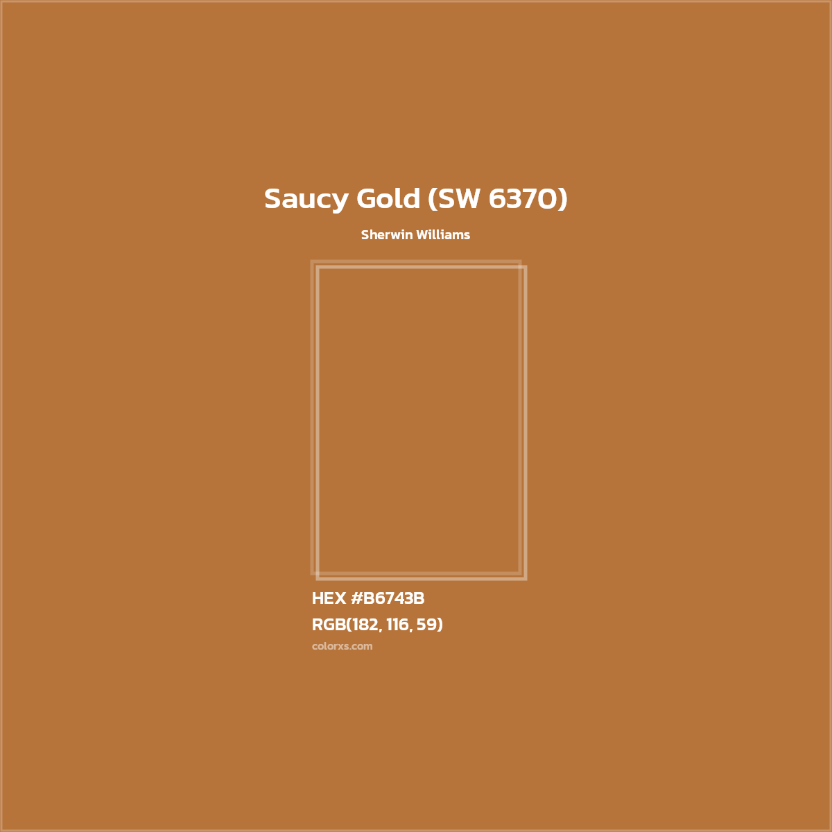 HEX #B6743B Saucy Gold (SW 6370) Paint Sherwin Williams - Color Code