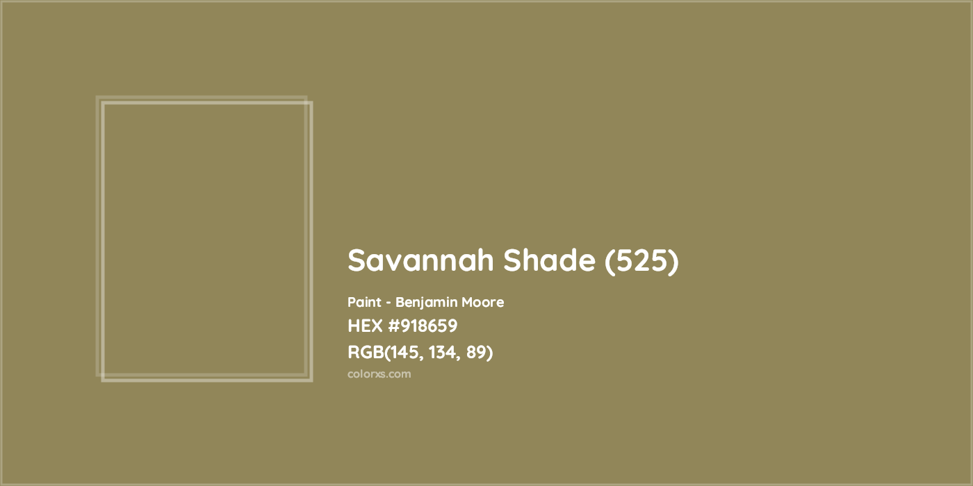 HEX #918659 Savannah Shade (525) Paint Benjamin Moore - Color Code
