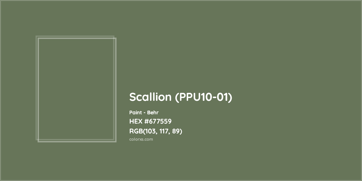 HEX #677559 Scallion (PPU10-01) Paint Behr - Color Code
