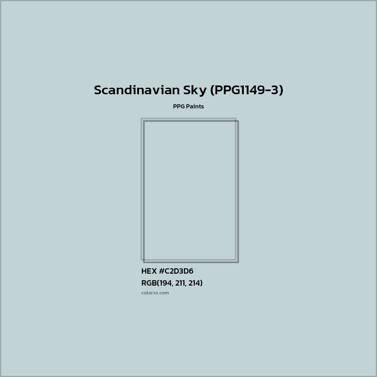 HEX #C2D3D6 Scandinavian Sky (PPG1149-3) Paint PPG Paints - Color Code