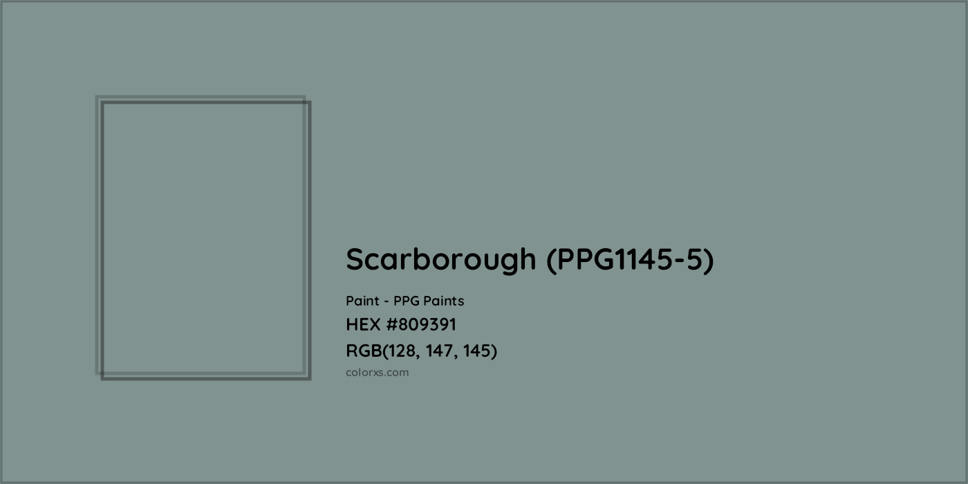 HEX #809391 Scarborough (PPG1145-5) Paint PPG Paints - Color Code