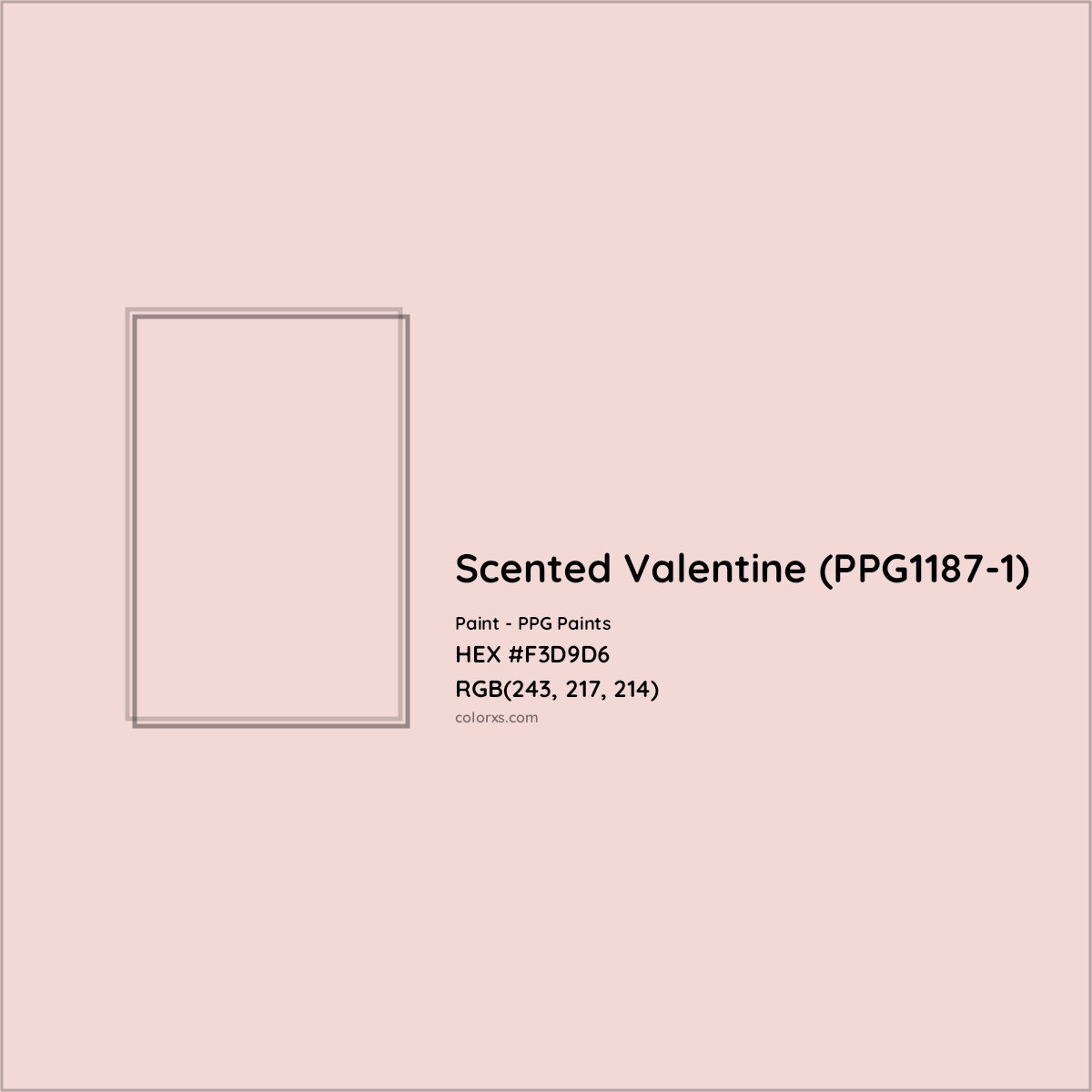 HEX #F3D9D6 Scented Valentine (PPG1187-1) Paint PPG Paints - Color Code