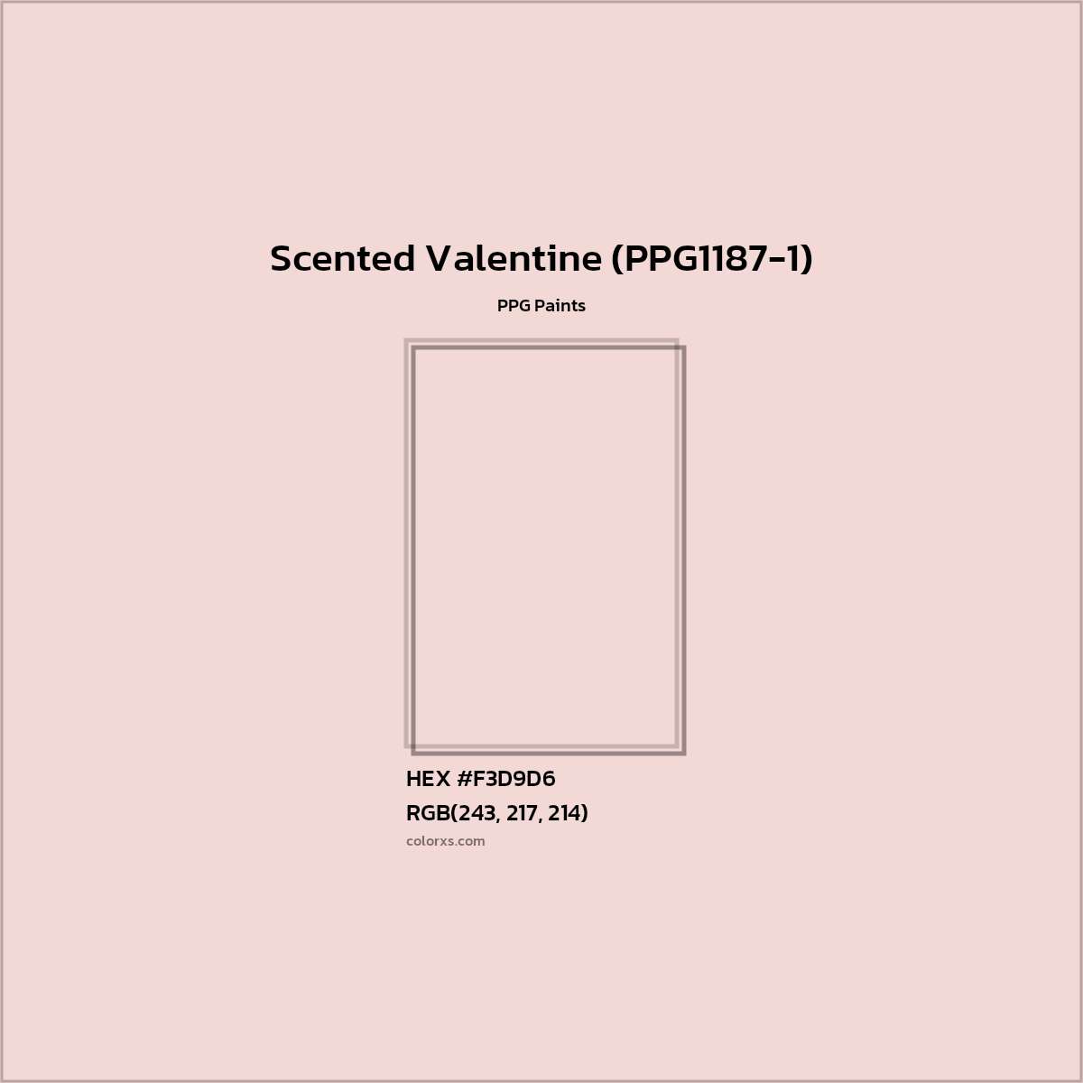 HEX #F3D9D6 Scented Valentine (PPG1187-1) Paint PPG Paints - Color Code