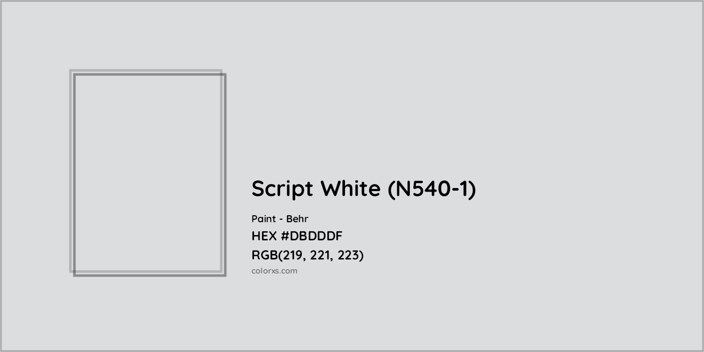 HEX #DBDDDF Script White (N540-1) Paint Behr - Color Code