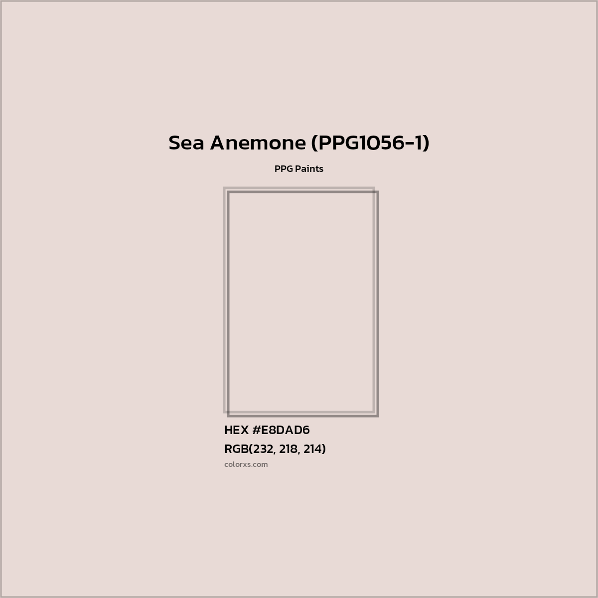 HEX #E8DAD6 Sea Anemone (PPG1056-1) Paint PPG Paints - Color Code