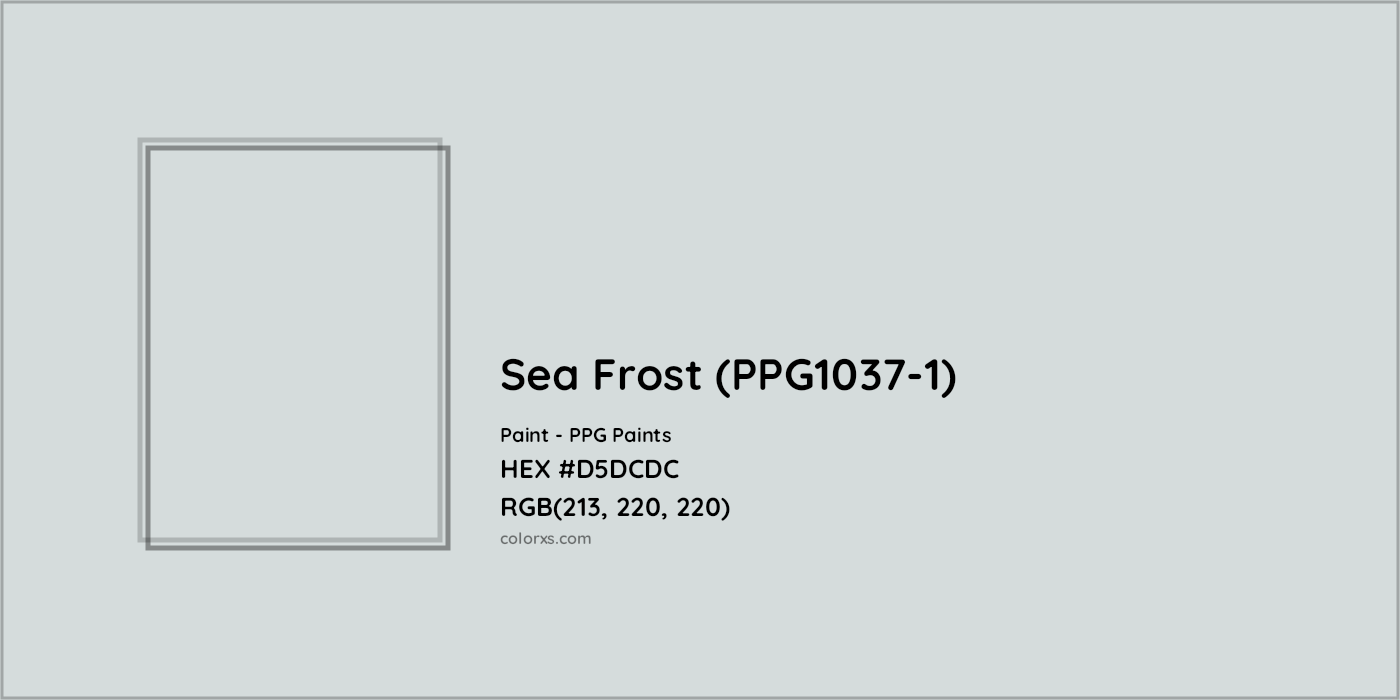 HEX #D5DCDC Sea Frost (PPG1037-1) Paint PPG Paints - Color Code