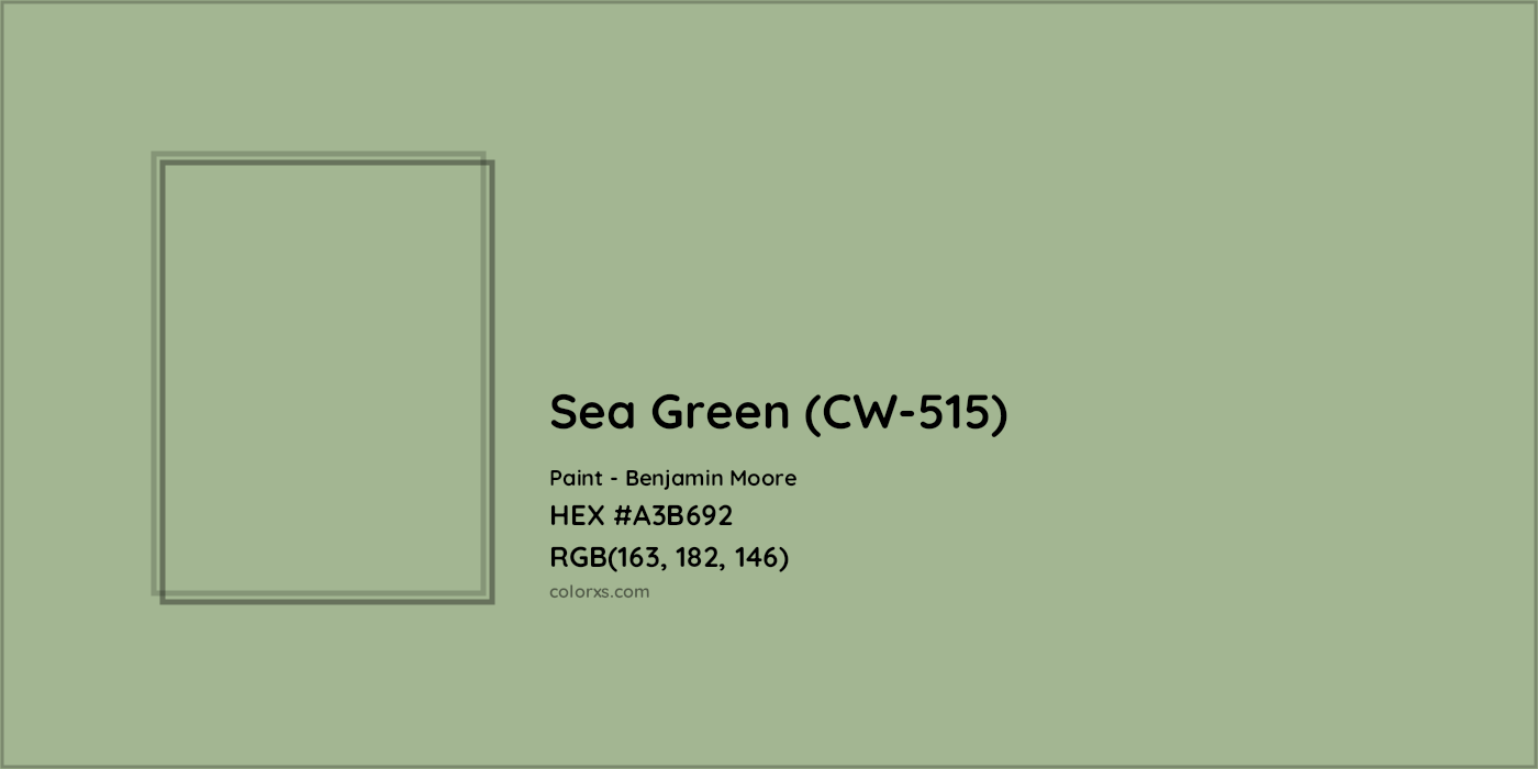 HEX #A3B692 Sea Green (CW-515) Paint Benjamin Moore - Color Code