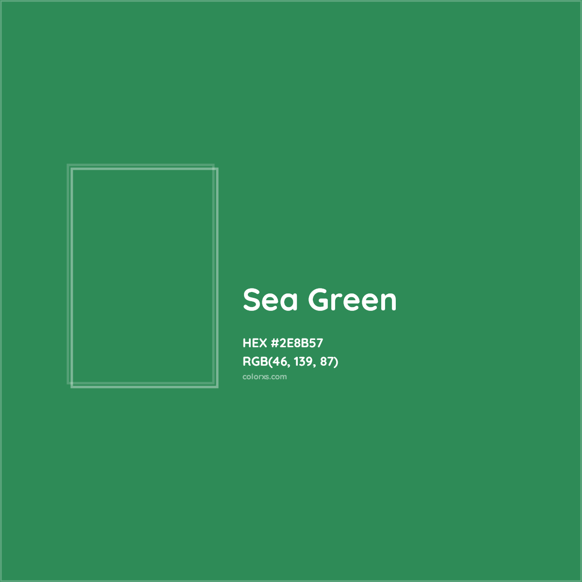 HEX #2E8B57 Sea Green Color - Color Code