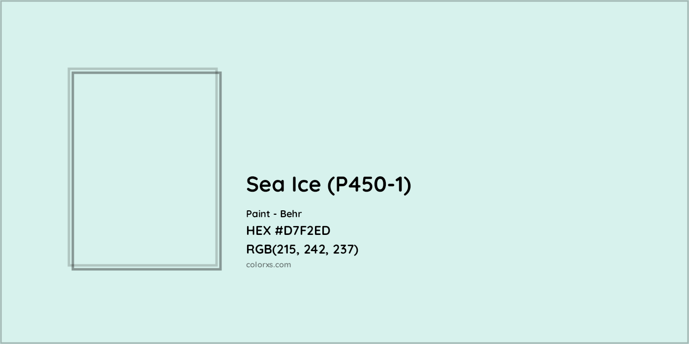 HEX #D7F2ED Sea Ice (P450-1) Paint Behr - Color Code