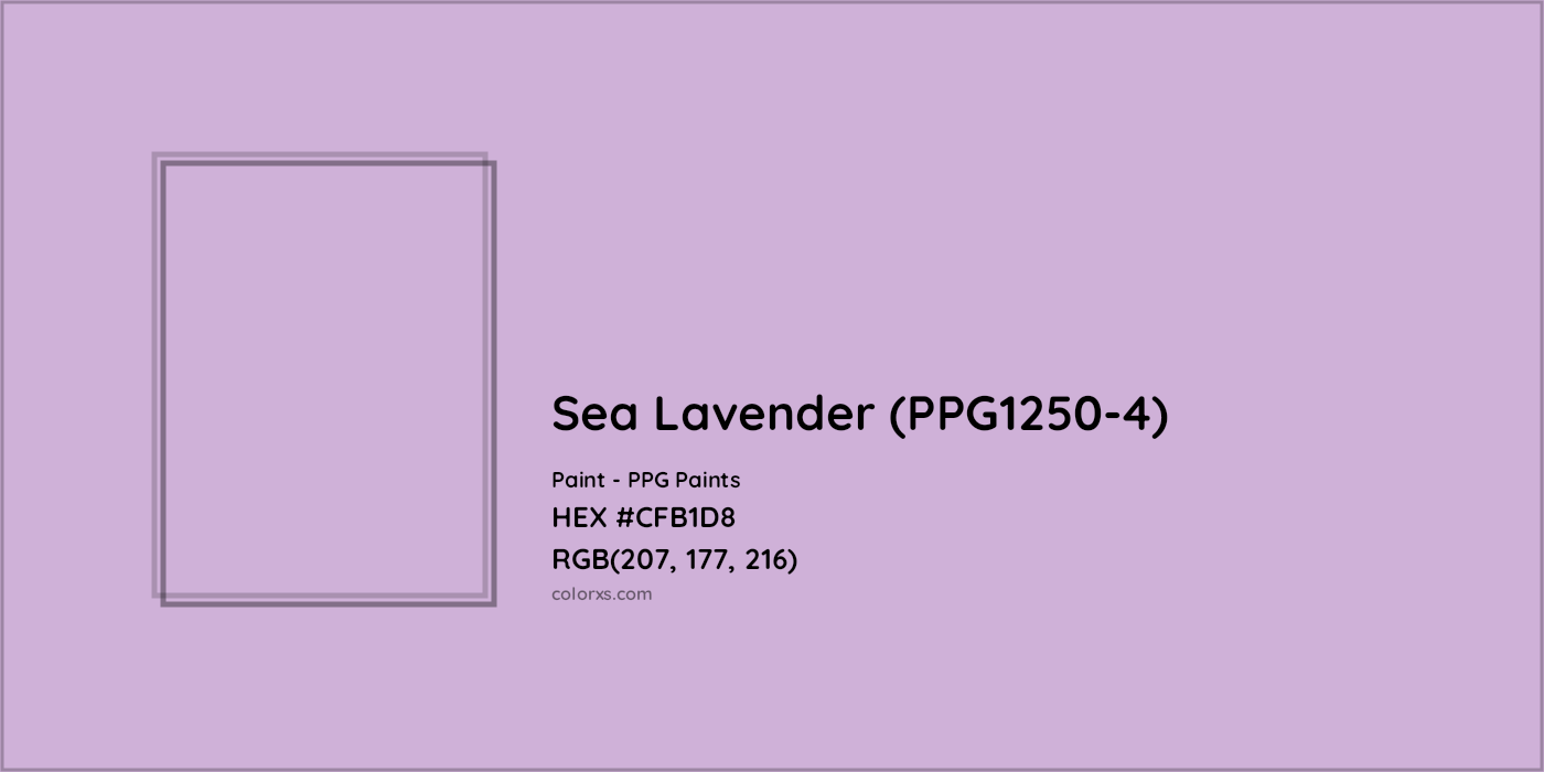 HEX #CFB1D8 Sea Lavender (PPG1250-4) Paint PPG Paints - Color Code