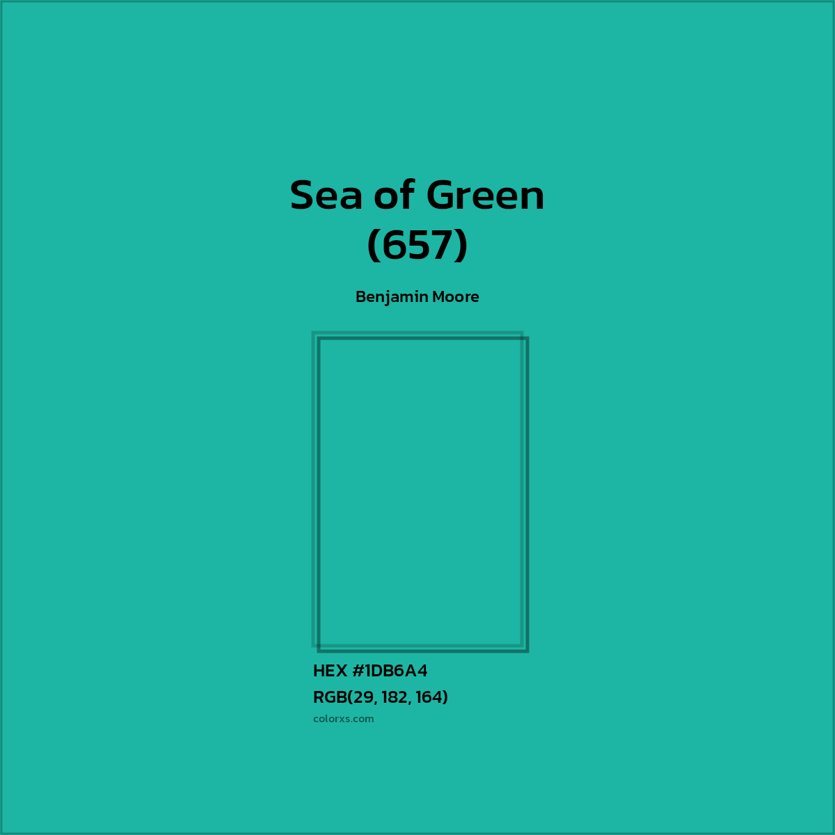 HEX #1DB6A4 Sea of Green (657) Paint Benjamin Moore - Color Code