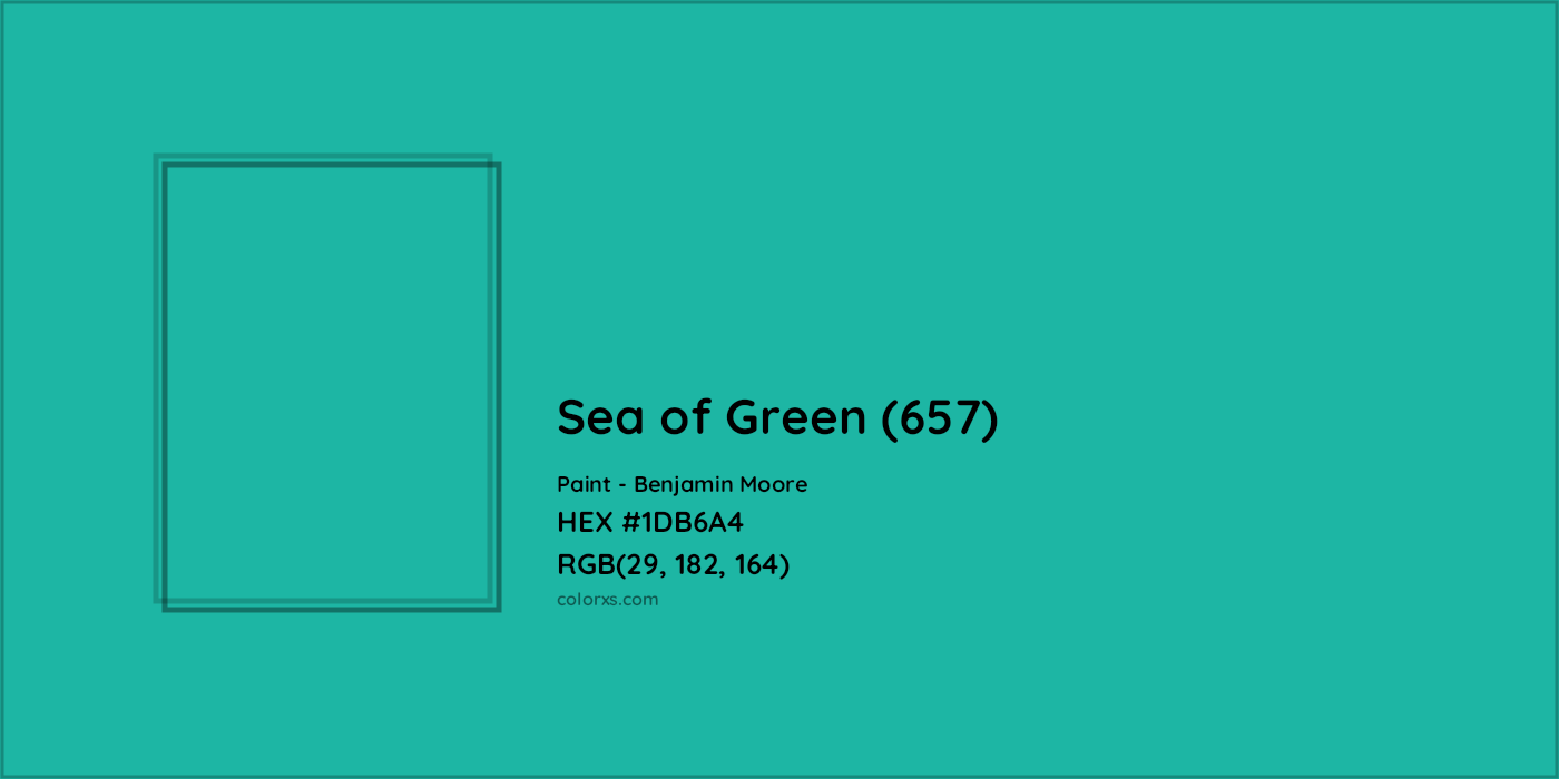 HEX #1DB6A4 Sea of Green (657) Paint Benjamin Moore - Color Code