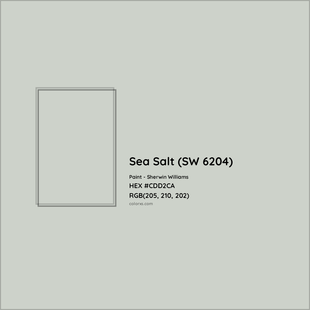 HEX #CDD2CA Sea Salt (SW 6204) Paint Sherwin Williams - Color Code